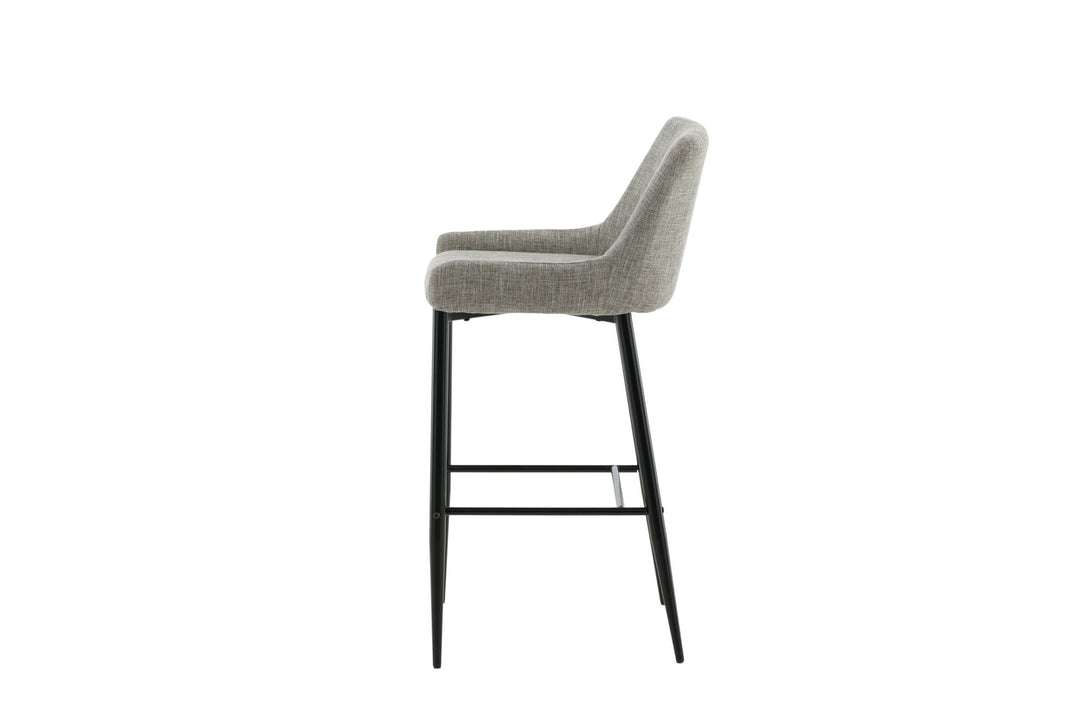 Venture Home Plaza Bar Chair 2-pack - Black / Beige Fabric (Polyester linen)
