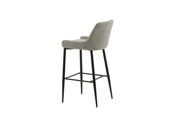 Venture Home Plaza Bar Chair 2-pack - Black / Beige Fabric (Polyester linen)