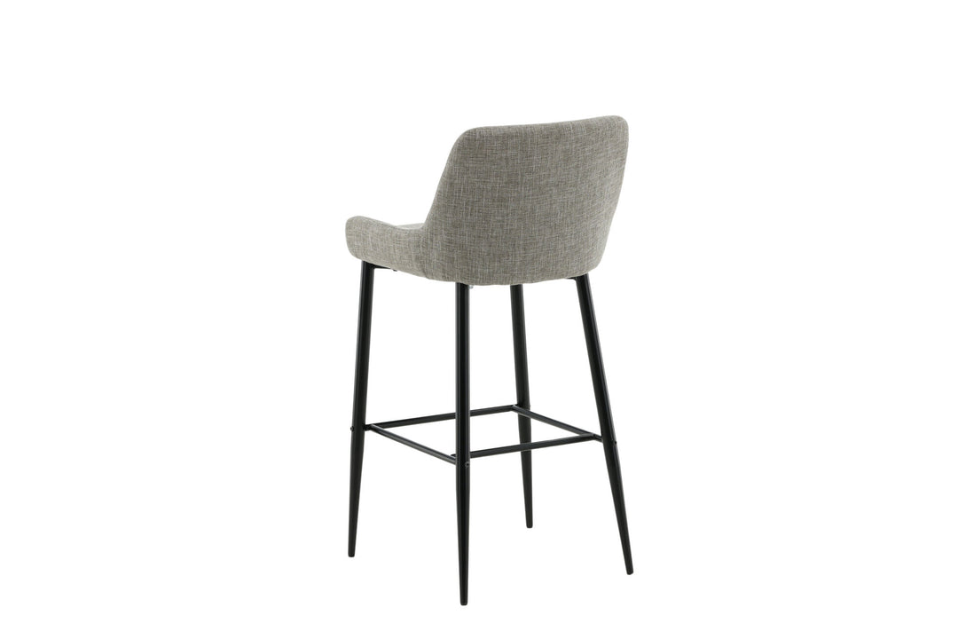 Venture Home Plaza Bar Chair 2-pack - Black / Beige Fabric (Polyester linen)