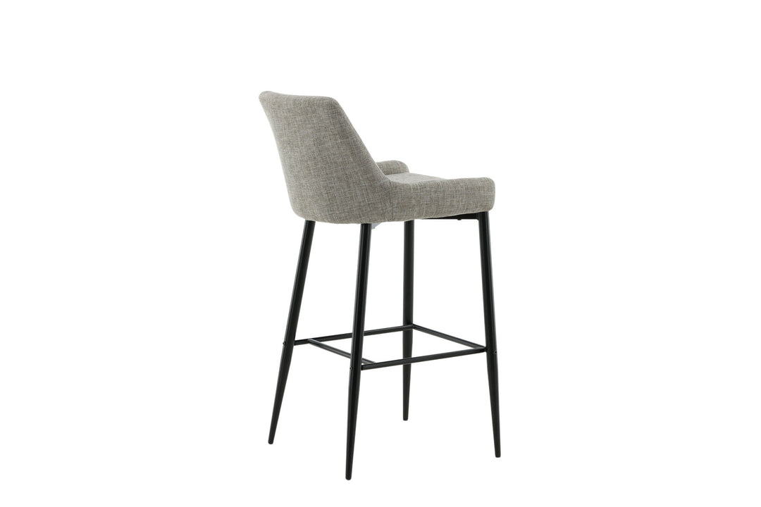 Venture Home Plaza Bar Chair 2-pack - Black / Beige Fabric (Polyester linen)
