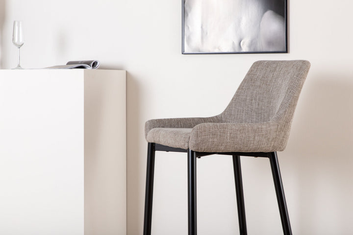 Venture Home Plaza Bar Chair 2-pack - Black / Beige Fabric (Polyester linen)