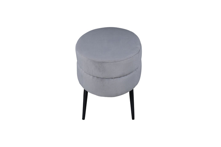 Venture Home Otto Pouf - Black / Grey Corduroy