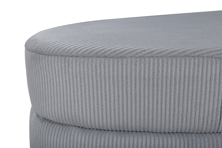Venture Home Otto Pouf - Black / Grey Corduroy