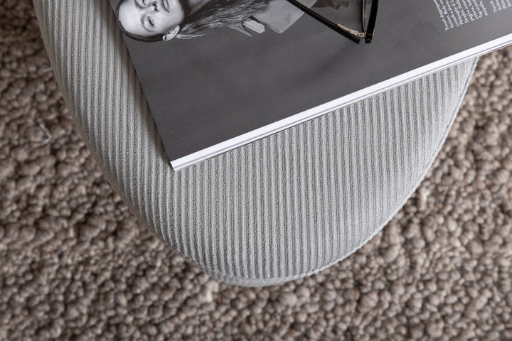 Venture Home Otto Pouf - Black / Grey Corduroy
