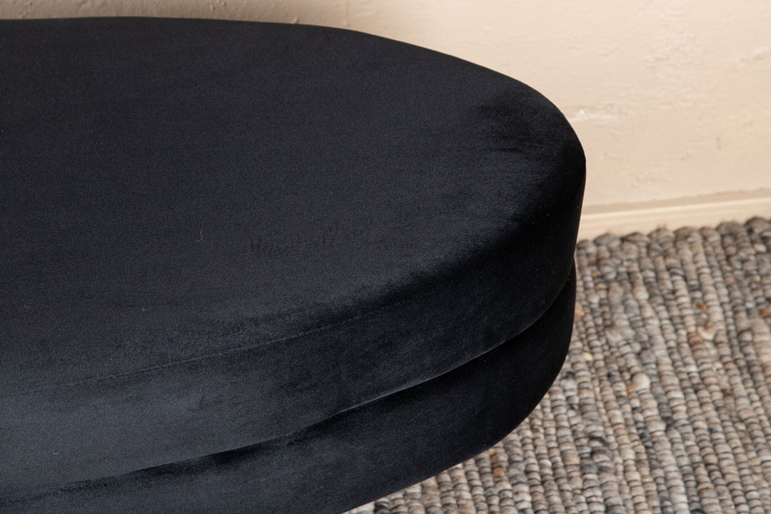 Venture Home Otto Pouf - Brass / Black Velvet