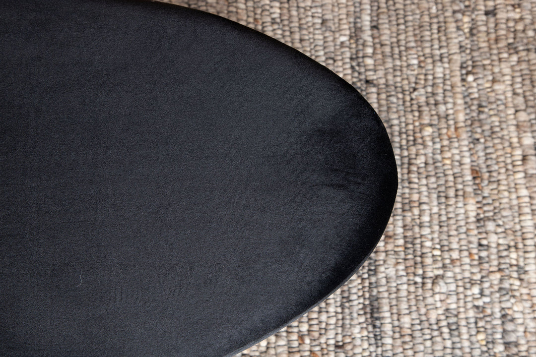 Venture Home Otto Pouf - Brass / Black Velvet
