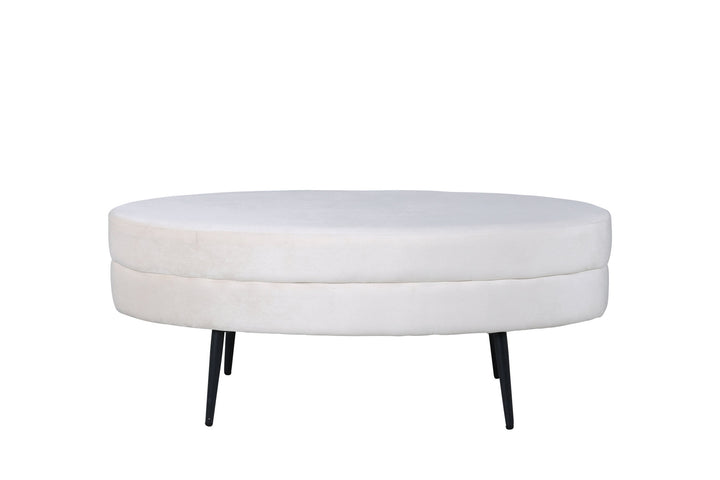 Venture Home Otto Pouf - Black / Beige Velvet