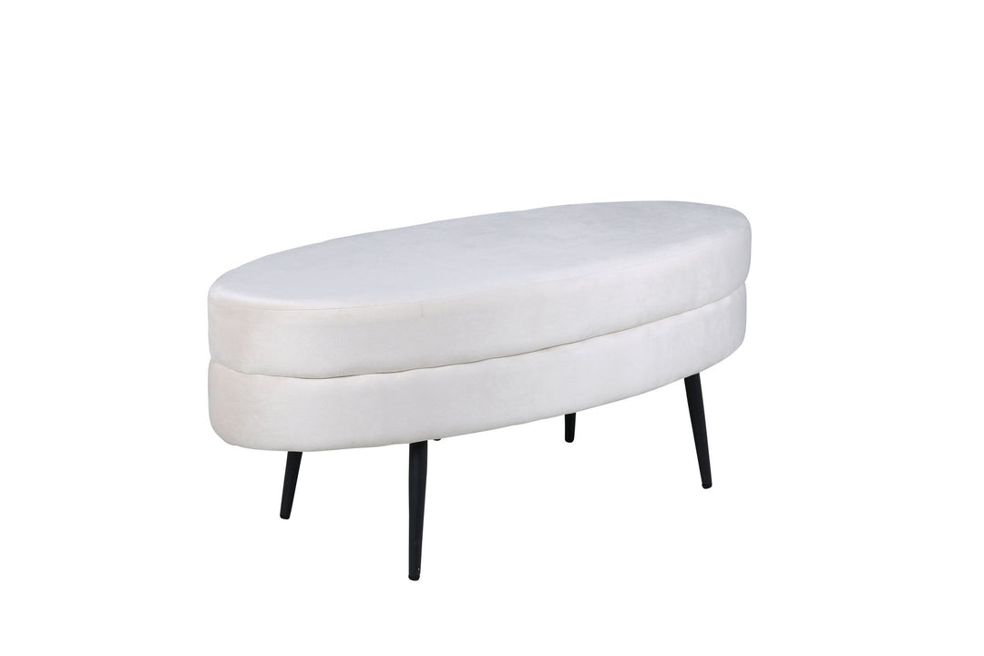 Venture Home Otto Pouf - Black / Beige Velvet