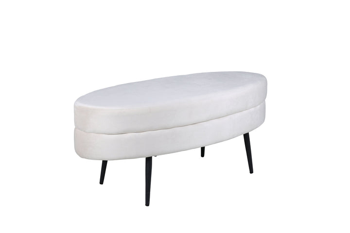 Venture Home Otto Pouf - Black / Beige Velvet
