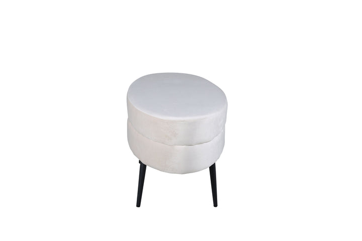 Venture Home Otto Pouf - Black / Beige Velvet