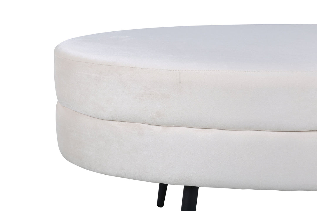 Venture Home Otto Pouf - Black / Beige Velvet