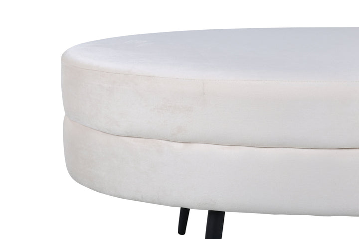 Venture Home Otto Pouf - Black / Beige Velvet