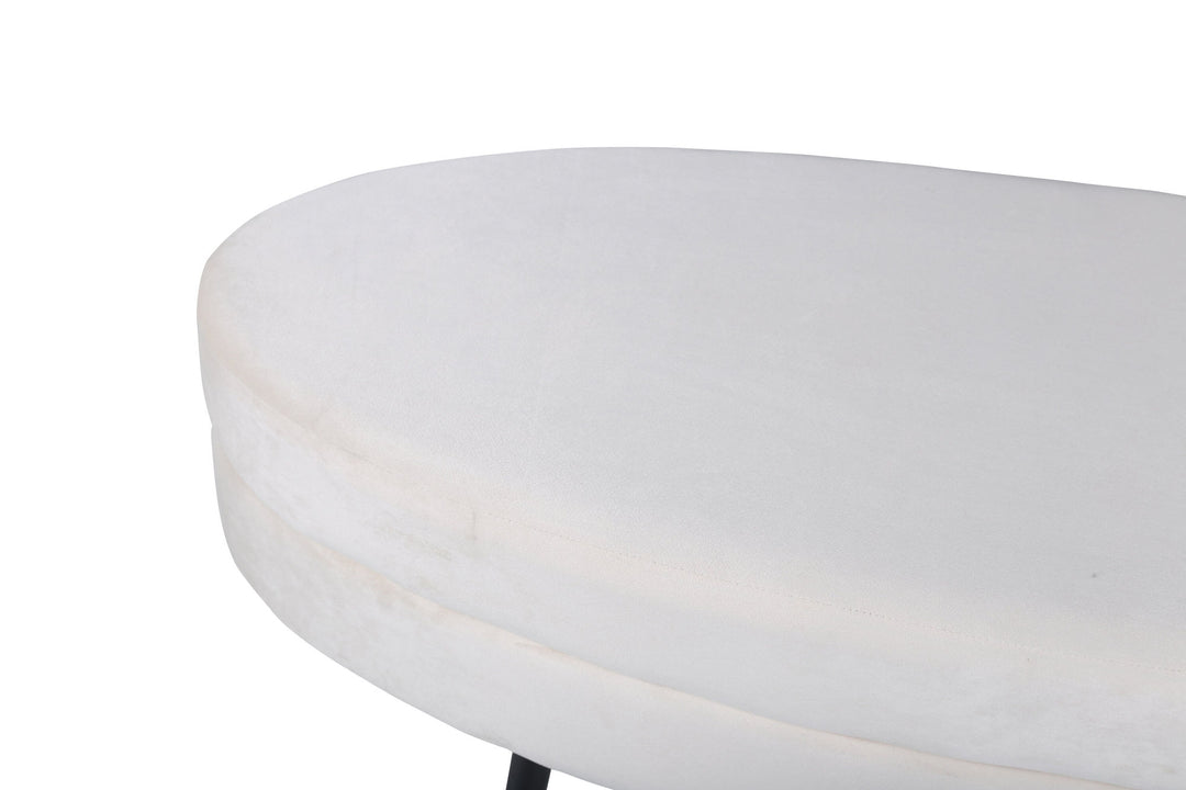 Venture Home Otto Pouf - Black / Beige Velvet