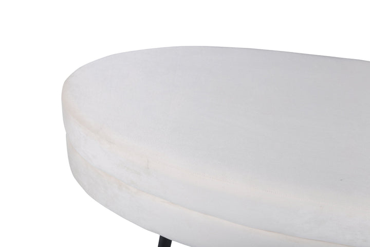 Venture Home Otto Pouf - Black / Beige Velvet