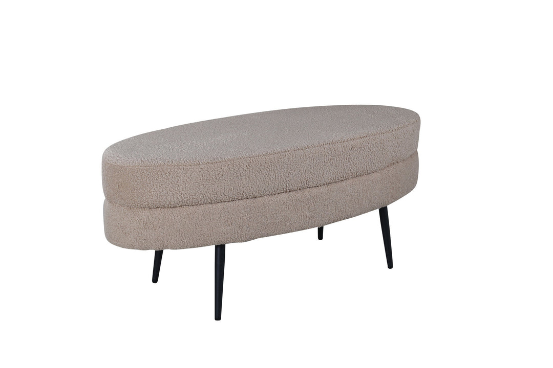 Venture Home Otto Pouf - Black / Beige Teddy