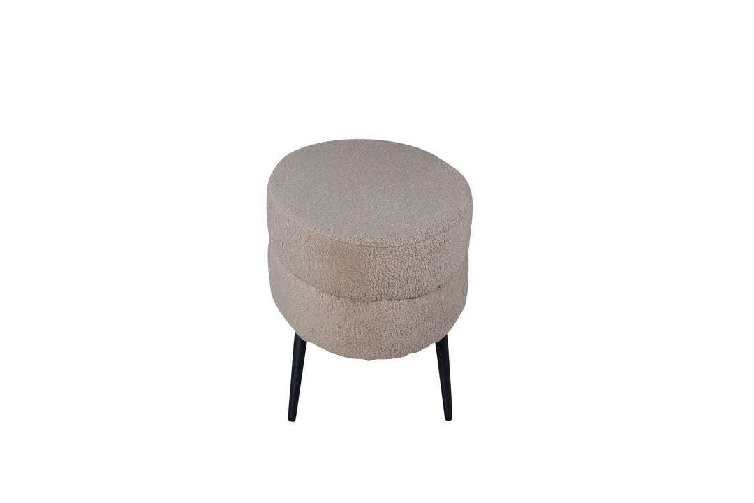 Venture Home Otto Pouf - Black / Beige Teddy