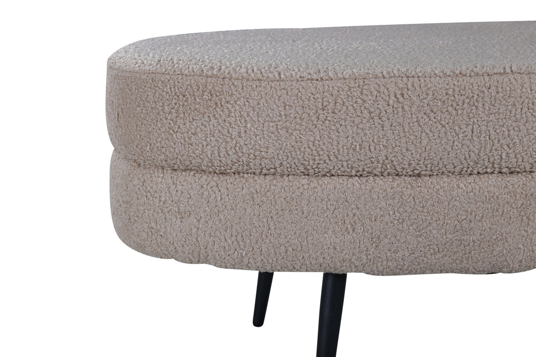 Venture Home Otto Pouf - Black / Beige Teddy