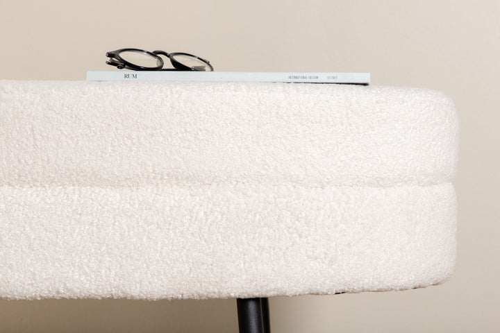 Venture Home Otto Pouf - Black / Offwhite Teddy