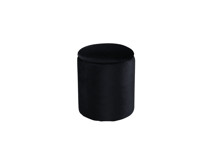 Venture Home Limpen Pouf - / Black Velvet