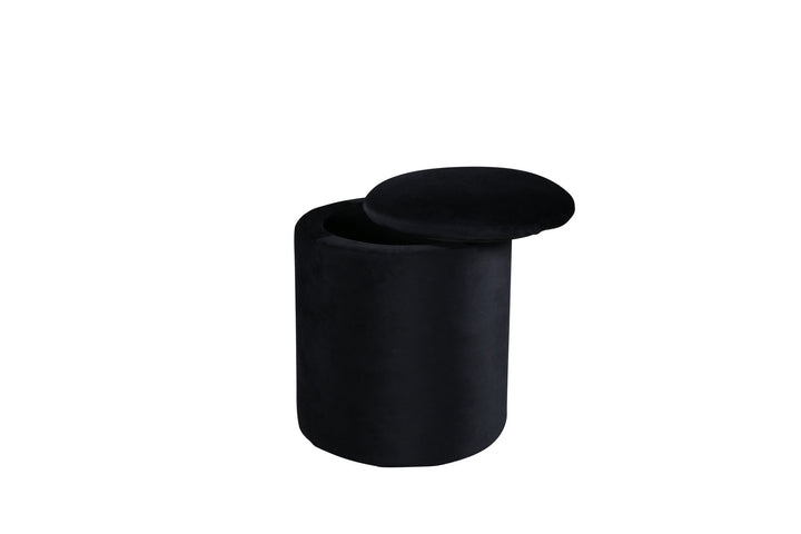 Venture Home Limpen Pouf - / Black Velvet
