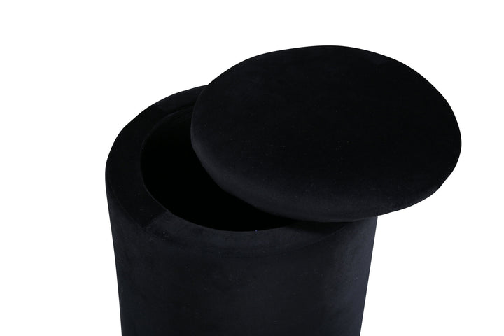 Venture Home Limpen Pouf - / Black Velvet