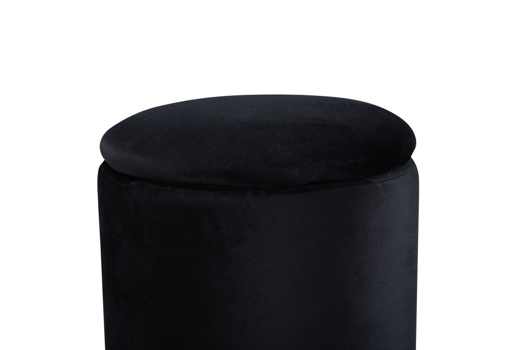 Venture Home Limpen Pouf - / Black Velvet