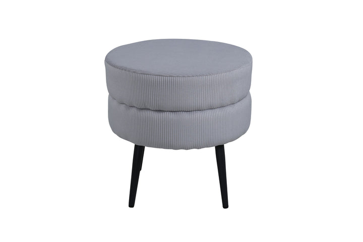 Venture Home Pot Pouf - Black / Grey Corduroy