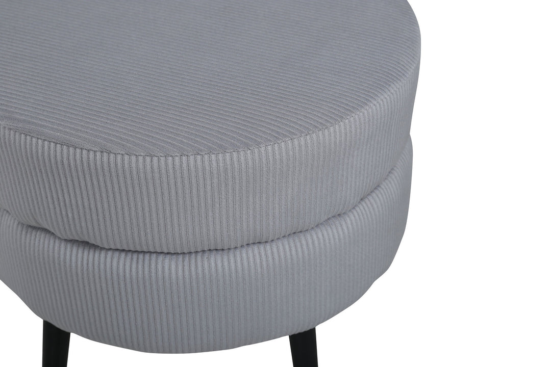 Venture Home Pot Pouf - Black / Grey Corduroy