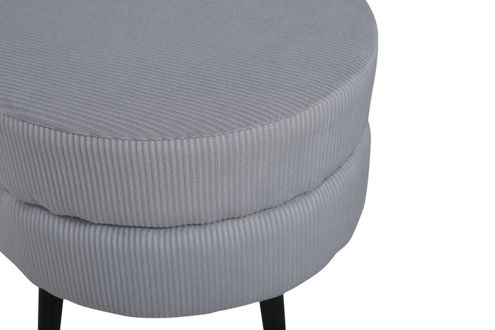 Venture Home Pot Pouf - Black / Grey Corduroy