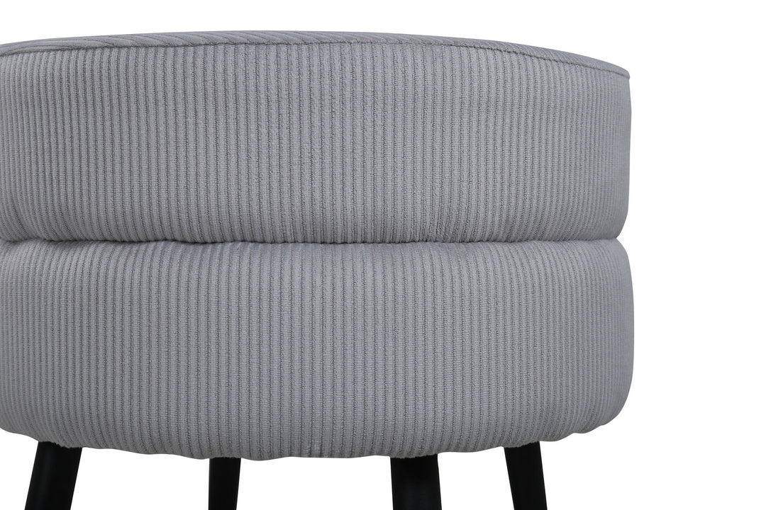 Venture Home Pot Pouf - Black / Grey Corduroy