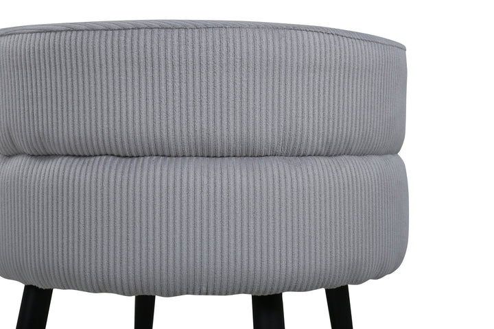 Venture Home Pot Pouf - Black / Grey Corduroy