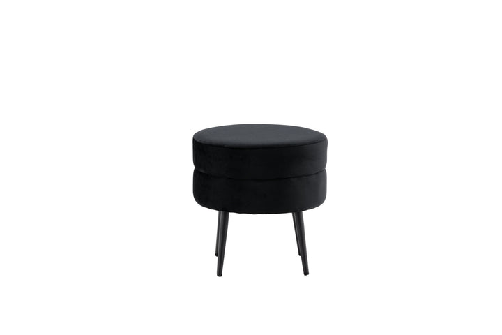 Venture Home Pot Pouf - Black / Black Velvet