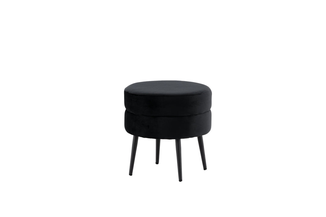 Venture Home Pot Pouf - Black / Black Velvet