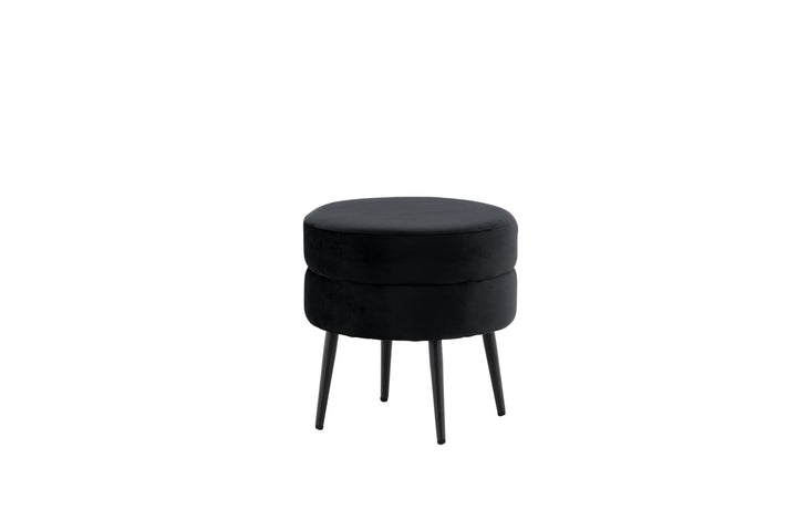 Venture Home Pot Pouf - Black / Black Velvet