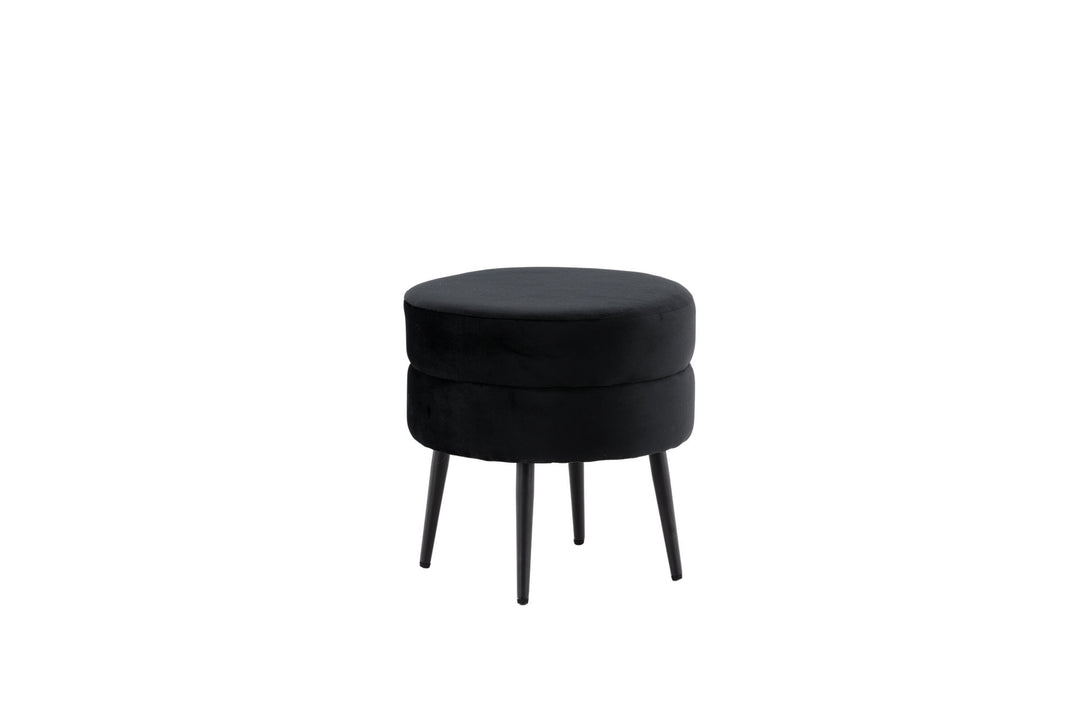 Venture Home Pot Pouf - Black / Black Velvet
