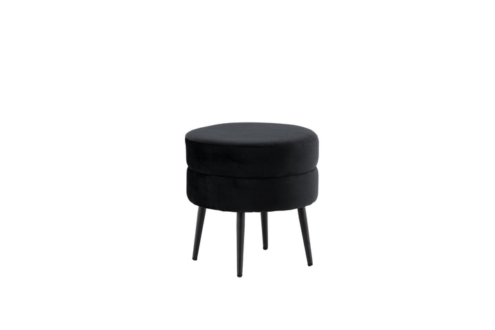 Venture Home Pot Pouf - Black / Black Velvet