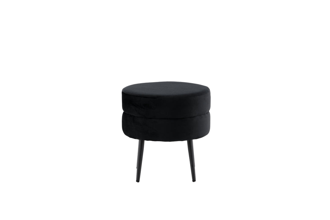 Venture Home Pot Pouf - Black / Black Velvet