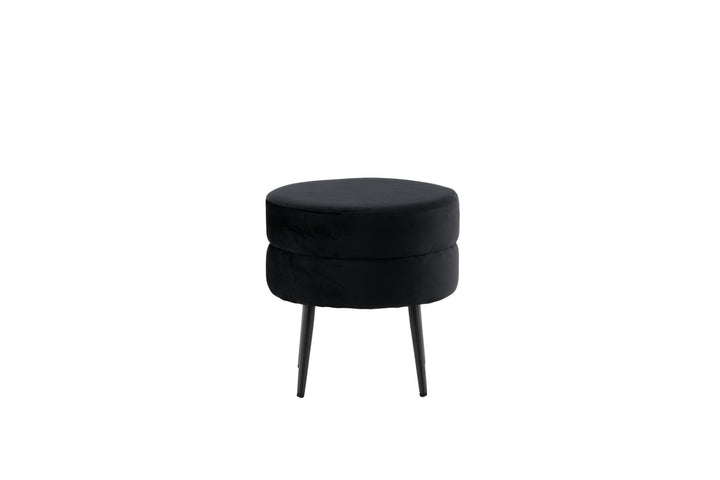 Venture Home Pot Pouf - Black / Black Velvet