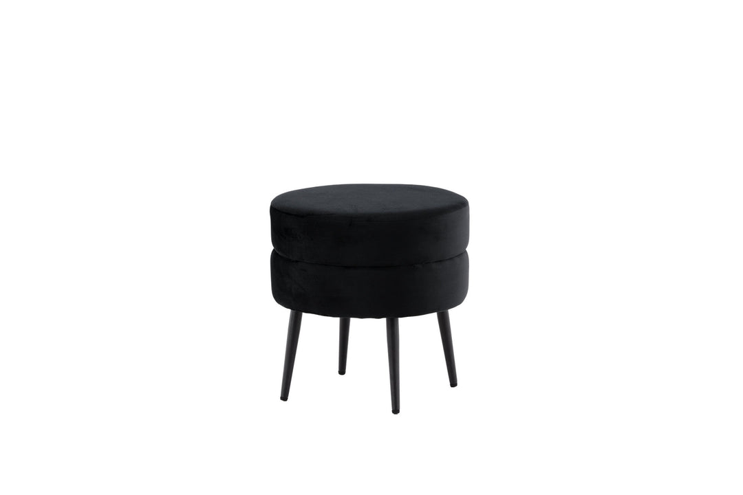 Venture Home Pot Pouf - Black / Black Velvet