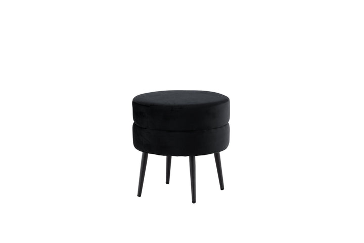 Venture Home Pot Pouf - Black / Black Velvet
