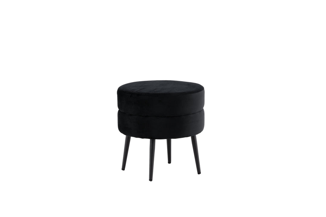 Venture Home Pot Pouf - Black / Black Velvet