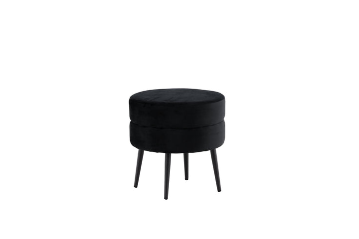 Venture Home Pot Pouf - Black / Black Velvet