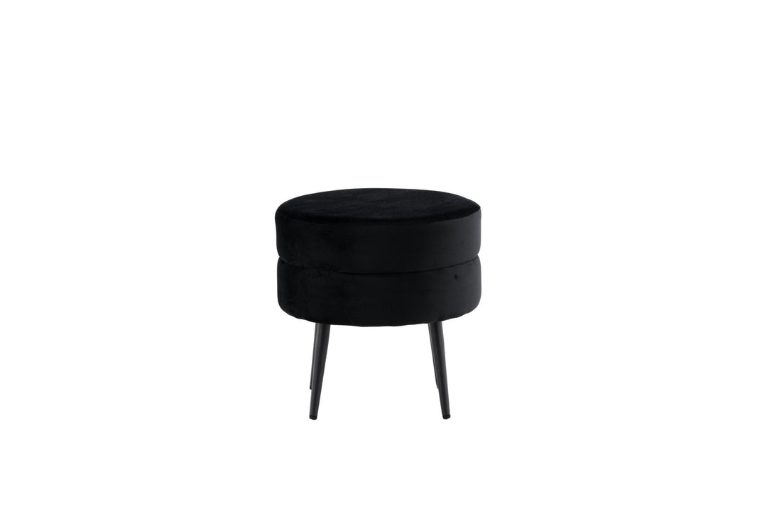 Venture Home Pot Pouf - Black / Black Velvet