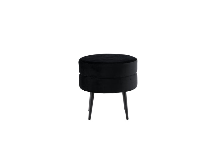 Venture Home Pot Pouf - Black / Black Velvet