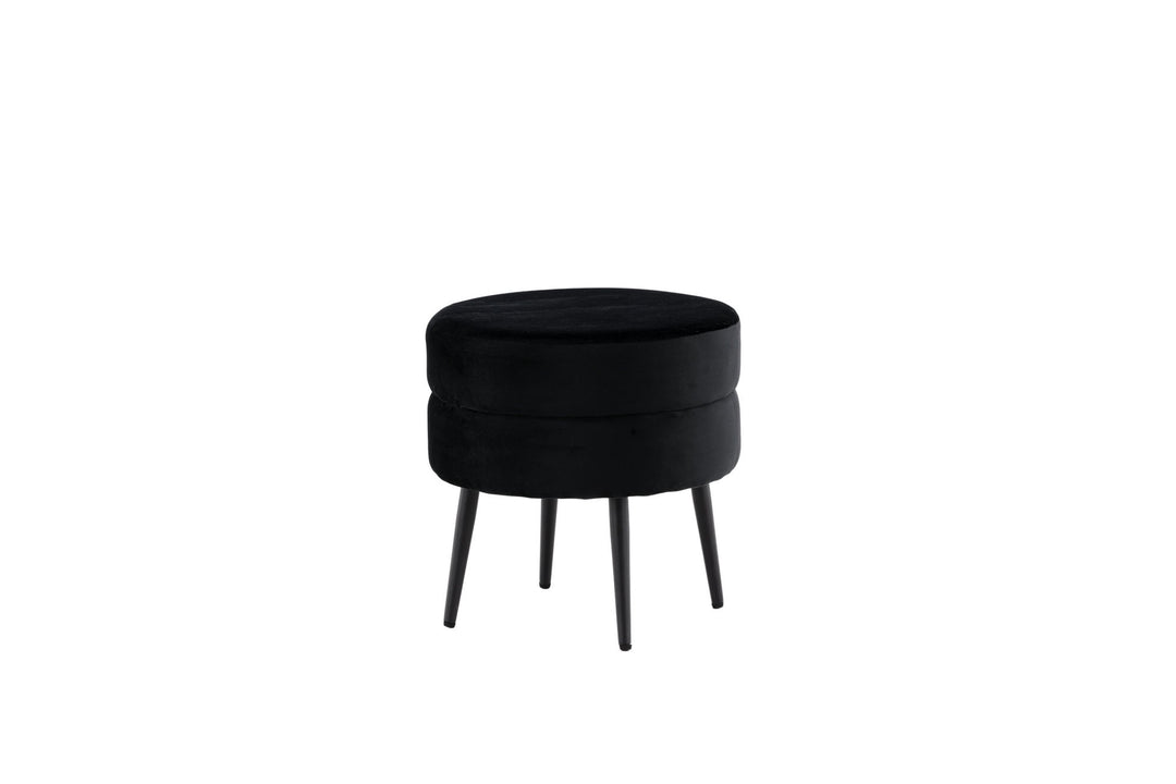 Venture Home Pot Pouf - Black / Black Velvet