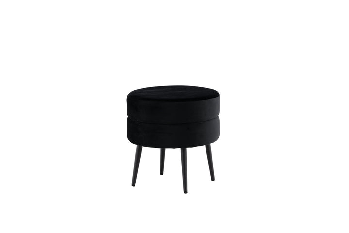Venture Home Pot Pouf - Black / Black Velvet