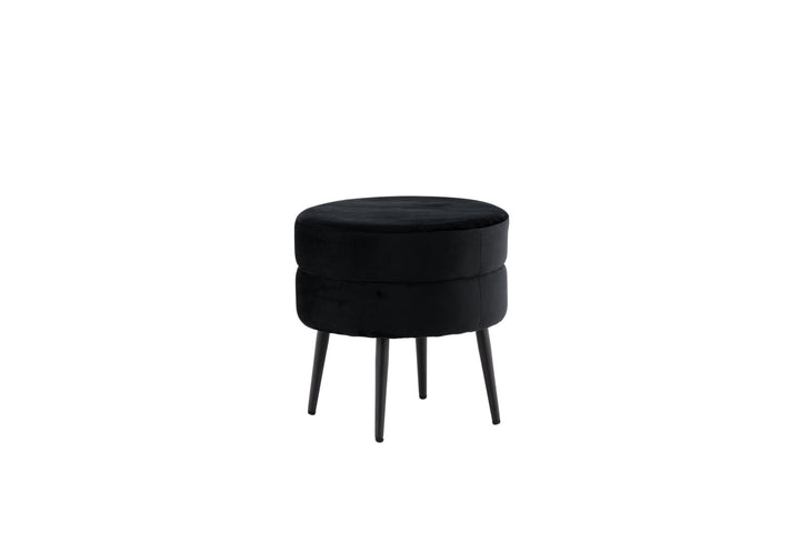 Venture Home Pot Pouf - Black / Black Velvet