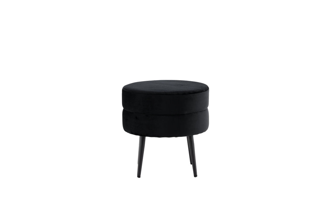 Venture Home Pot Pouf - Black / Black Velvet