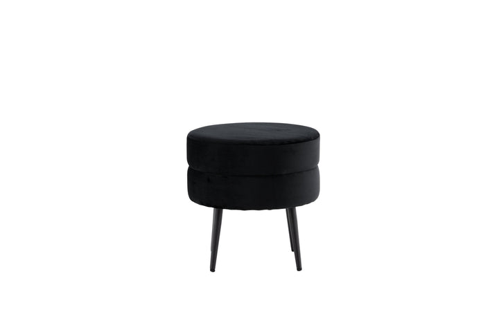Venture Home Pot Pouf - Black / Black Velvet