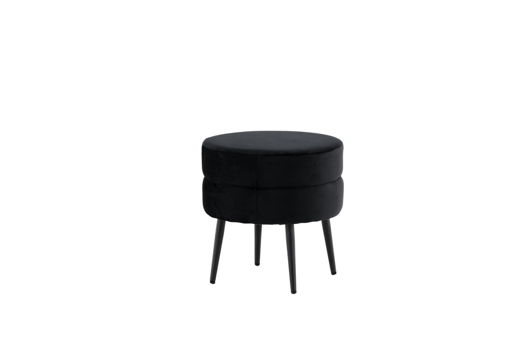 Venture Home Pot Pouf - Black / Black Velvet